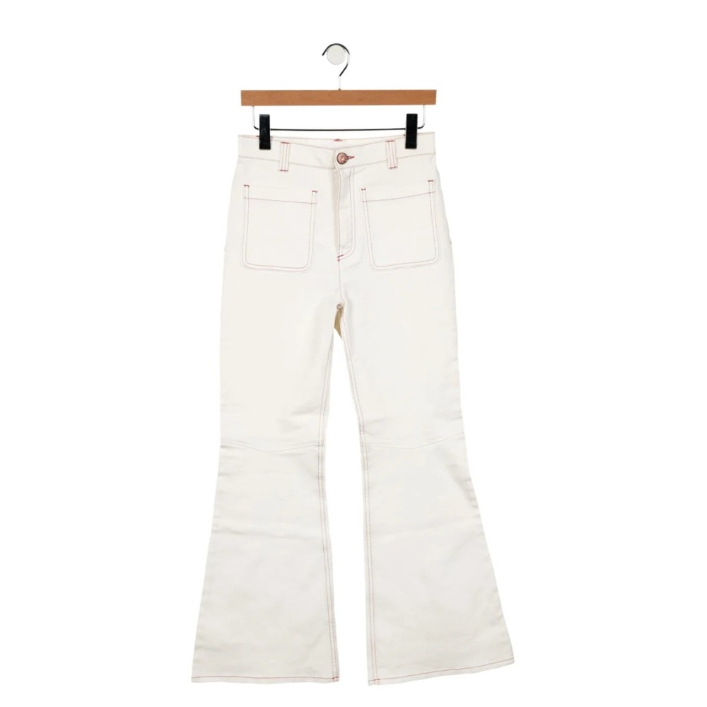 See By Chloe High Rise Wide Leg Cream Jeans